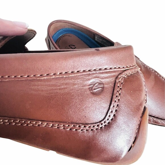 Clarks Collection Mens Shoes Size 11 Brown Leather Driving Loafers NICE Current - Picture 5 of 10